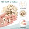 100pcs/lot Unfinished Wooden Stars/Heart Ornaments, Assorted Size Cutout Blank Wood Pieces Cutouts for Christmas Wedding Decor