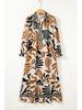 2025 Winter Plus Size Abstract Print Long Sleeve Dress - European & American Fashion