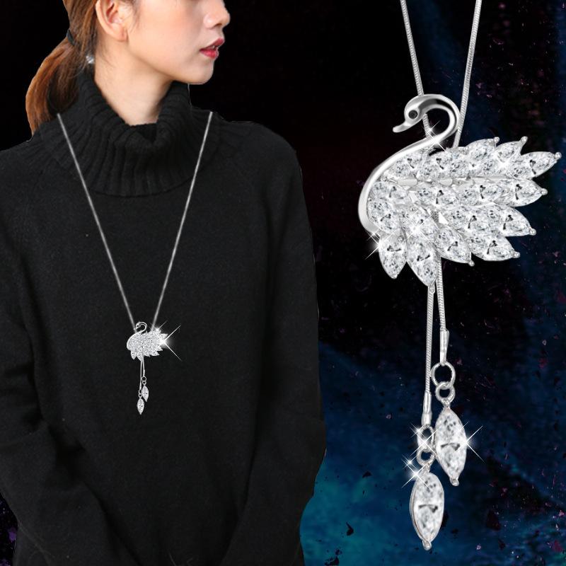 Simple Design Sweater Necklace Women's High-end Long Necklace Niche Temperament Double-layer Sweater Chain Jewelry