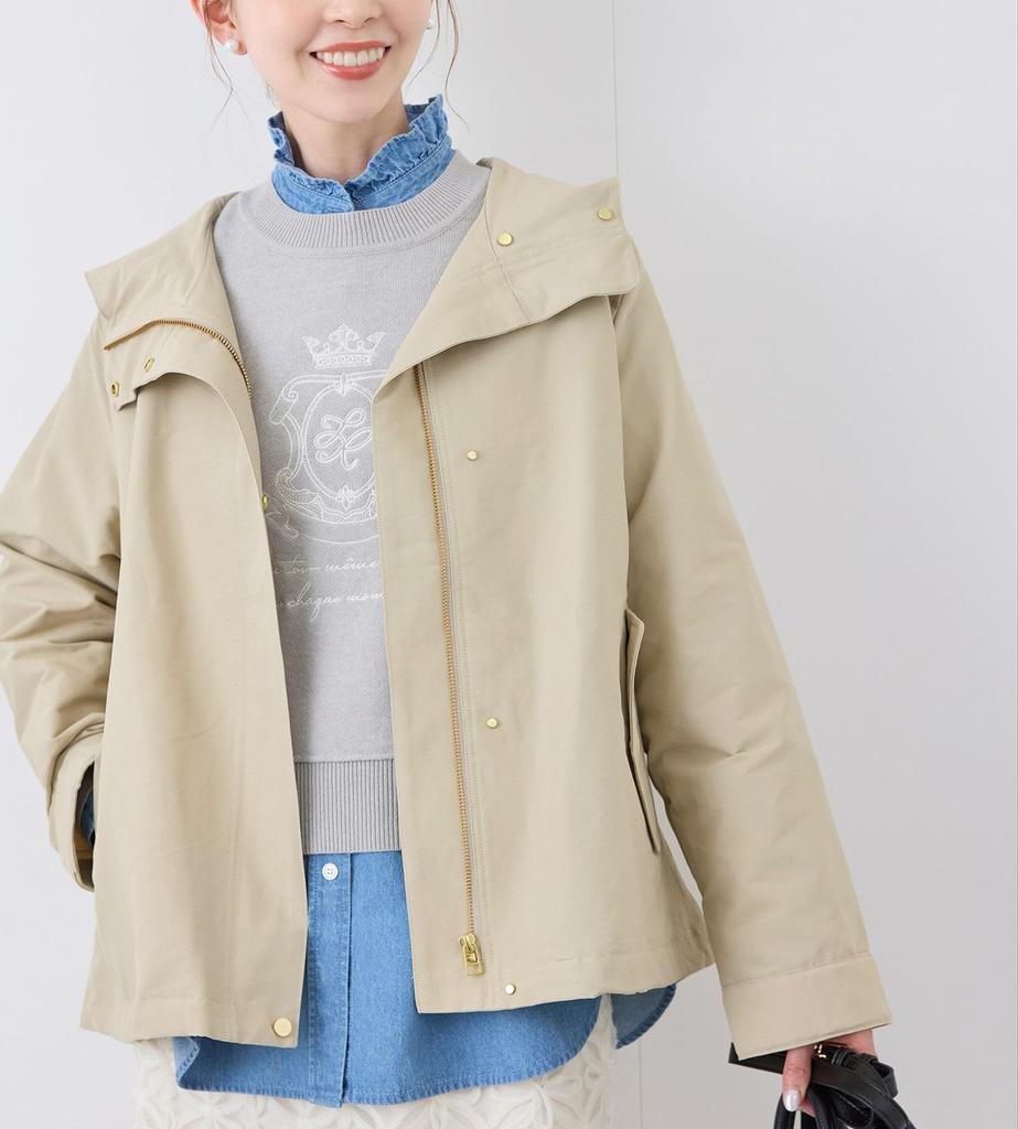 ROPE PICNIC Basic Mountain Parka with Pollen Guard and GDL15140 Women's Water-Repellent Finish, Beige,