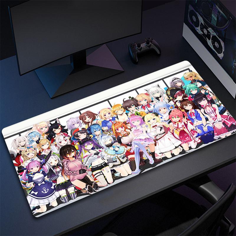 Anime Locking Edge Mousepad Computer Keyboard Mat Hololive Large Gaming Mouse Pad XXL Nakiri Ayame Mouse Mat Gamer Keyboard Pads