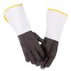 Dark Leather Heat-Resistant Welding Gloves - Tear & Cut Resistant, High Temperature Protection