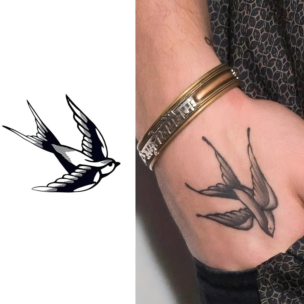 1 Sheet Graffiti Anchor Compass Temporary Tattoos For Adults Hands Necks Ankle, Fake Tattoo Stickers Waterproof Realistic Tatoos
