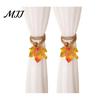 Rustic Autumn Room Accents Maple Leaf Curtain Tieback, Farmhouse Holder, Adjustable Rope Holders Decorative Drapery Holdback for Living Bedroom Decor