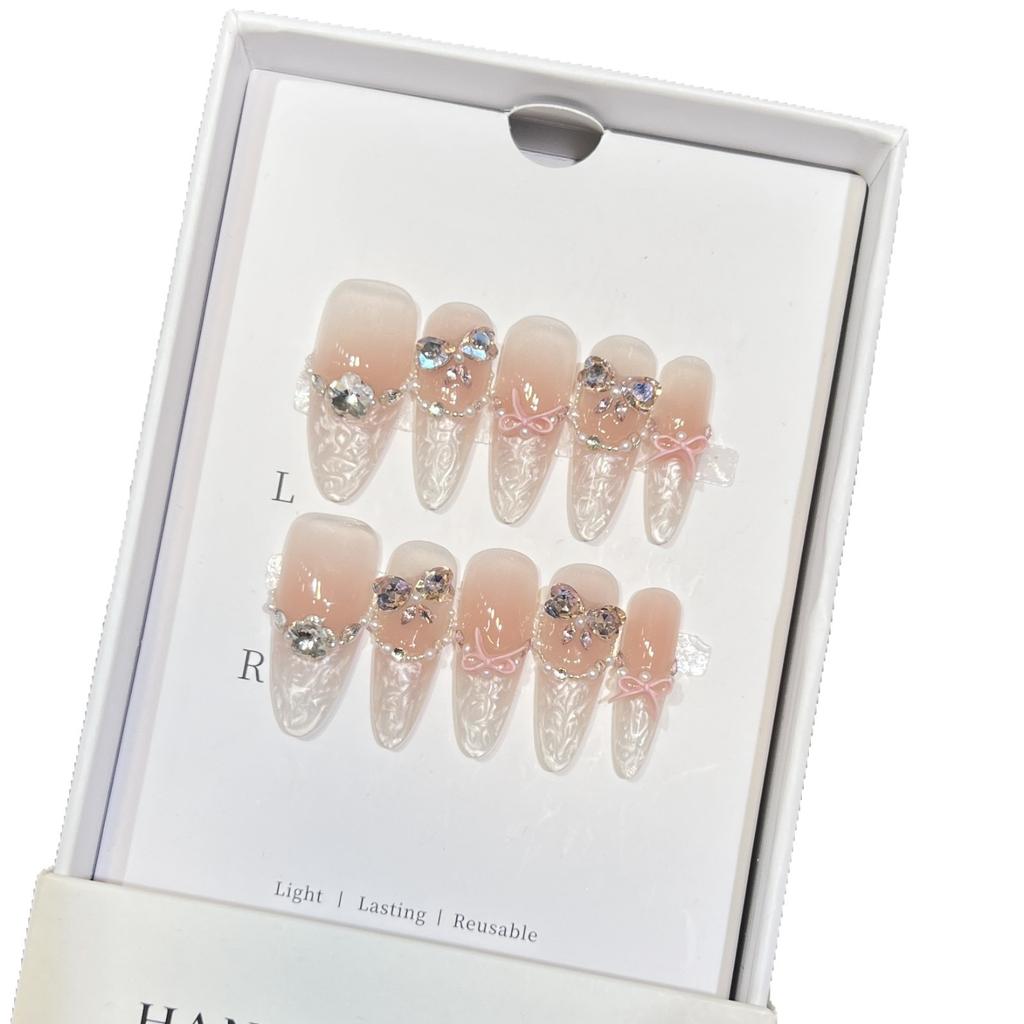Pura Armatura da Indossare a Mano Manicure di Lusso Farfalla French Flash Polvere di Zircone Diamante