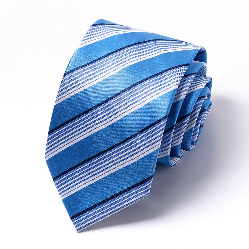 Men'S Tie Business Dress Tie Polyester Groom Wedding Festive Striped 8Cm Tie