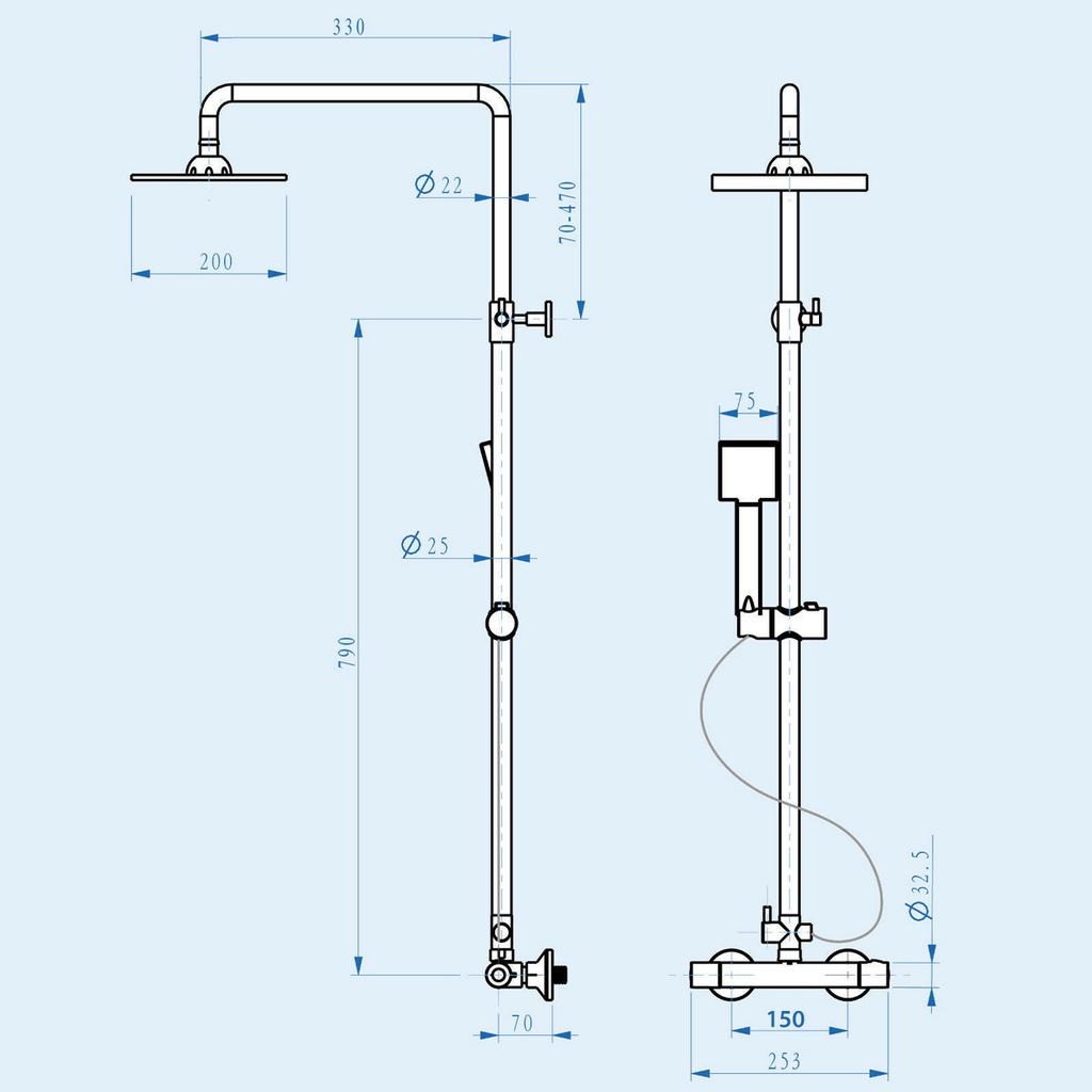 8 Inch Thermostatic Shower Set Hot Cold Shower Faucet Shower Faucet Rain Shower Set Bathtub Round Square Thermostatic Shower Mixer