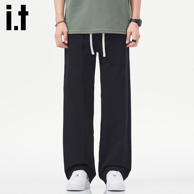Izzue IT Men's High Street Drawstring Straight-Leg Casual Pants