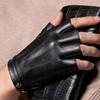 1 Pair Leather Fingerless Casual Sports Style Gloves, Fashion Street Dance For Men