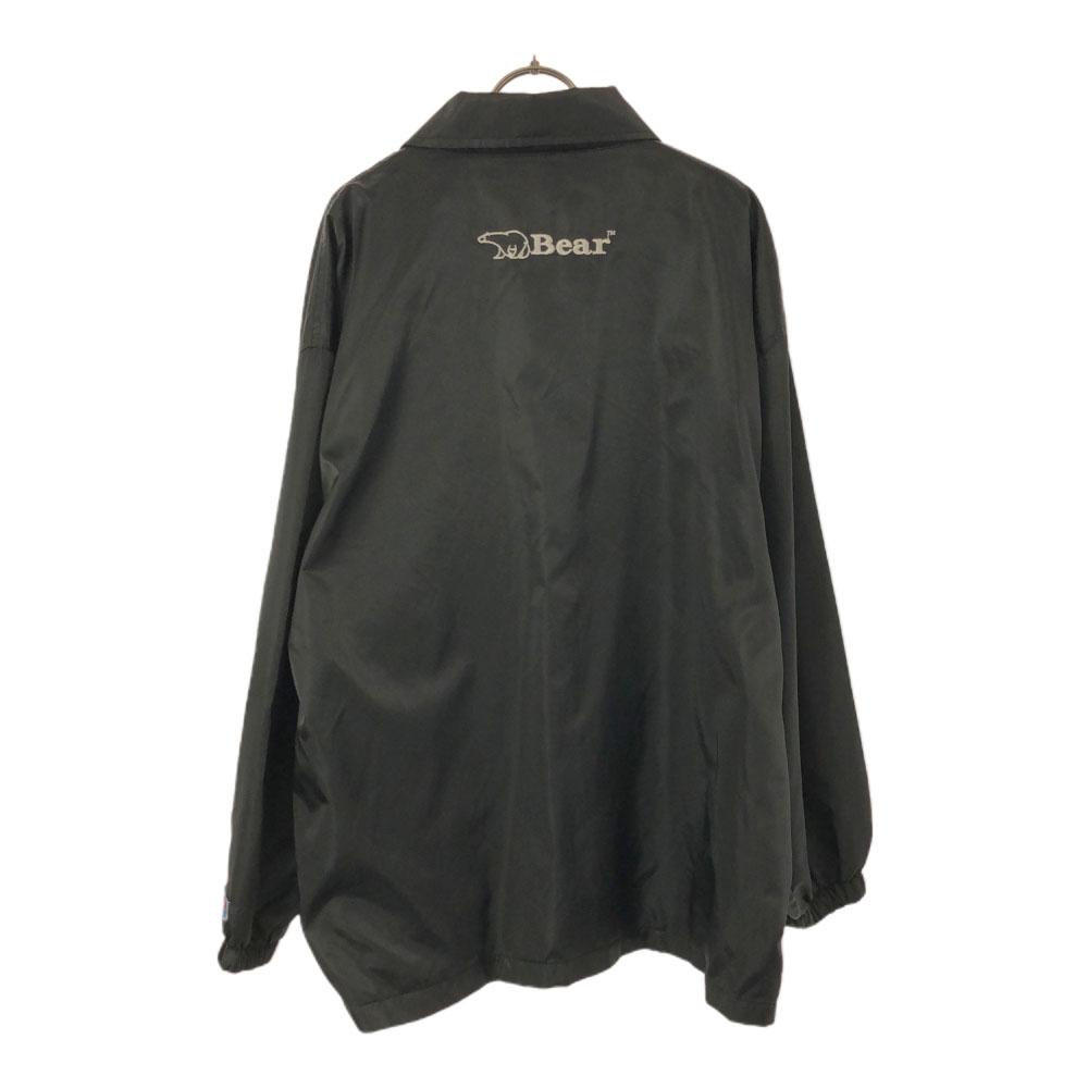 BEAR 90er Logo Stickerei Reißverschlussjacke M schwarz Alte netzgefütterte Coachjacke Herren Gebraucht