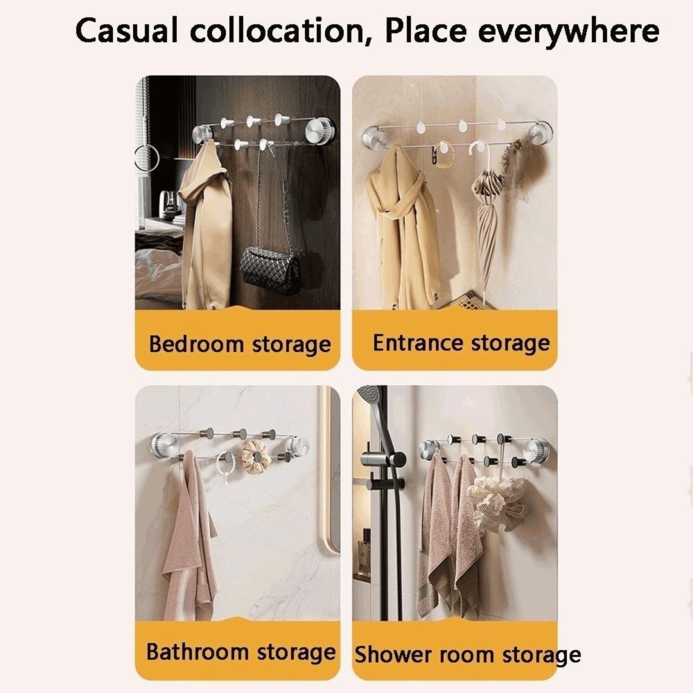 Strong Bearing Capacity Non-Marking Storage Hook 7 Hook No Punching Hook  Wall Mounted