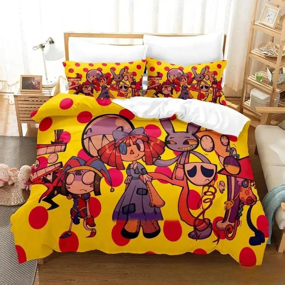 3D Print Cartoon Amazing Digital Circus Bedding Set Boys Girls Twin Queen King Size Duvet Cover Pillowcase Bed Boys Adult