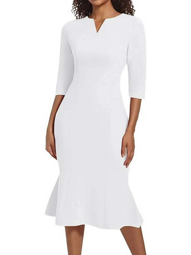 Elegant Mermaid Cocktail Dress | Bodycon Midi Skirt for Weddings & Events