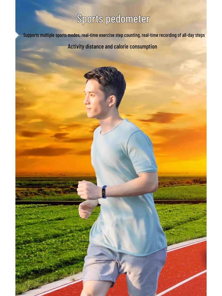 Stylish Multi-Function Sports Bracelet with Heart Rate Monitor and Custom Wallpaper – Perfect for Students