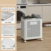 Foldable Laundry Basket with Wheels Large Capacity Hollow Breathable Rolling Laundry Basket Dirty Clothes Hamper