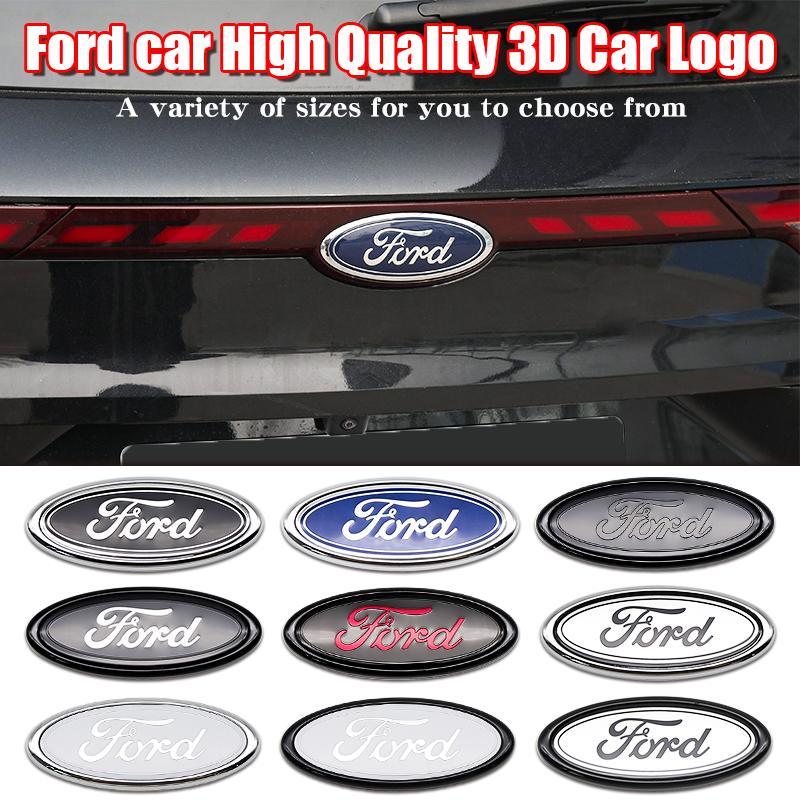 AJI1 ABS Car Front Grille Rear Trunk Logo Emblem Stickers For Ford Focus Edge Mondeo Ecosport Fusion Ranger Fiesta Kuga Accessories
