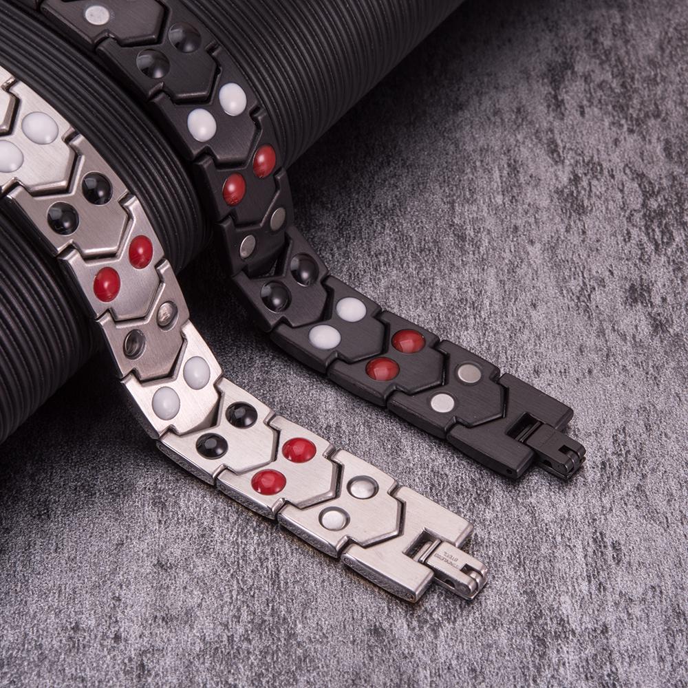 Wrist Band Magnetic Bracelet Male Black Stainless Steel Bracelet Men Hand Chain Wide Health Energy Germanium Bracelets for Men