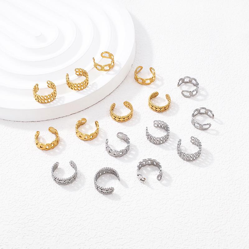 European Luxury Titanium Steel No-Pierce Ear Cuff for Women - High-End Fashion Open Hoop Earring