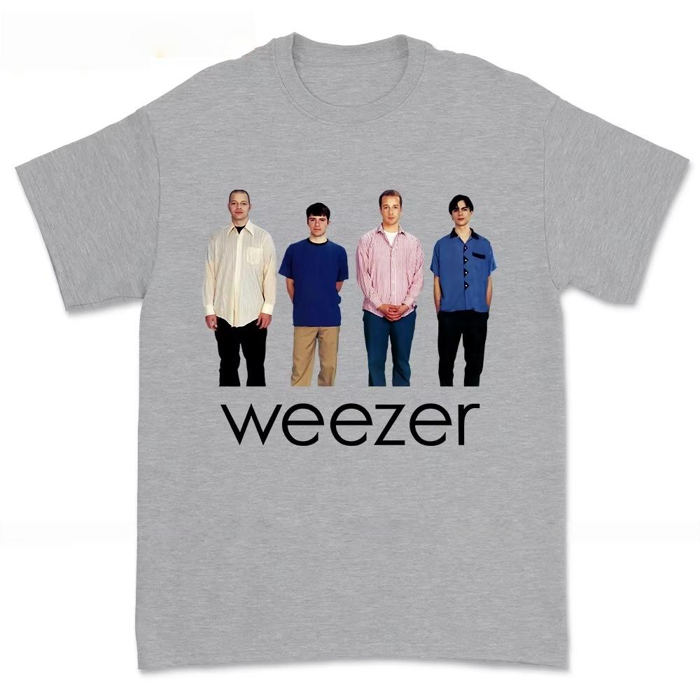 

90S Weezer Harajuku 2026 Summer Shirt Unisexs Womens Popular Retro Fashion Streetwear Round Neck Clothes Casual Extra Large Y2k S