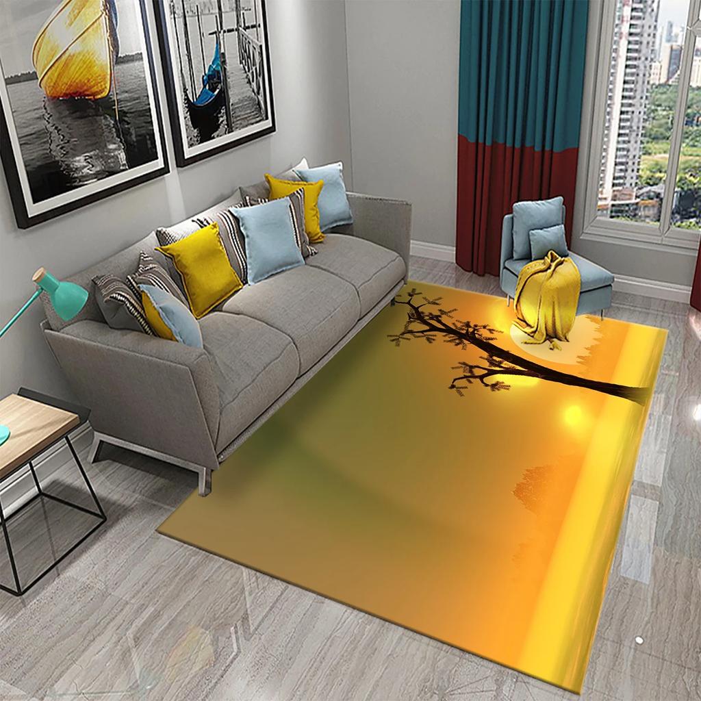 3D Colorful Abstract Tree Carpet for Kitchen Bathroom Entrance Non-Slip Carpet Living Room Balcony Bedroom Decor Floor Mat Rugs