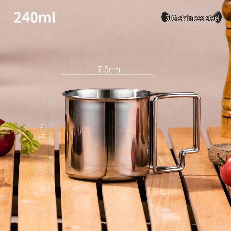 Huilingyang Outdoor 304 Stainless Steel Camping Mug