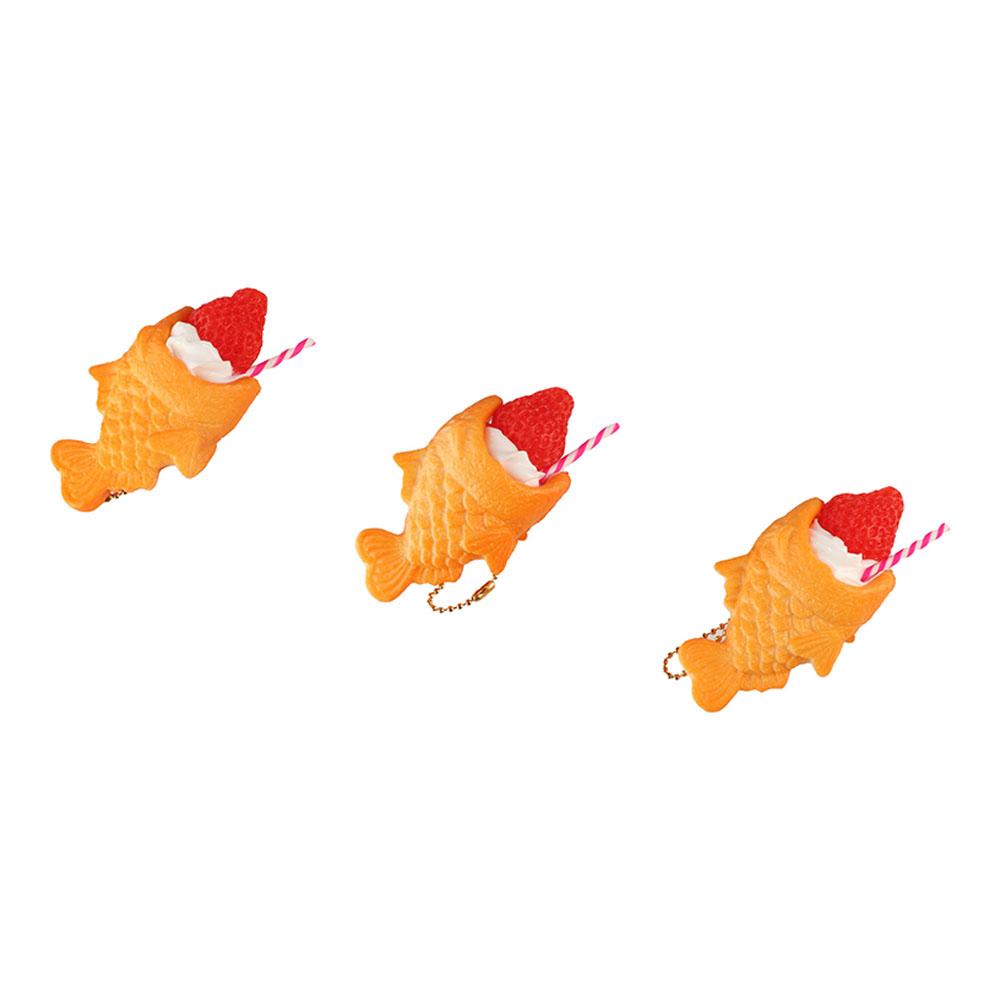 Simulation Small Fish Dried Cake Keychain Keyring Fruit Ice Cream Food Toy  Couple