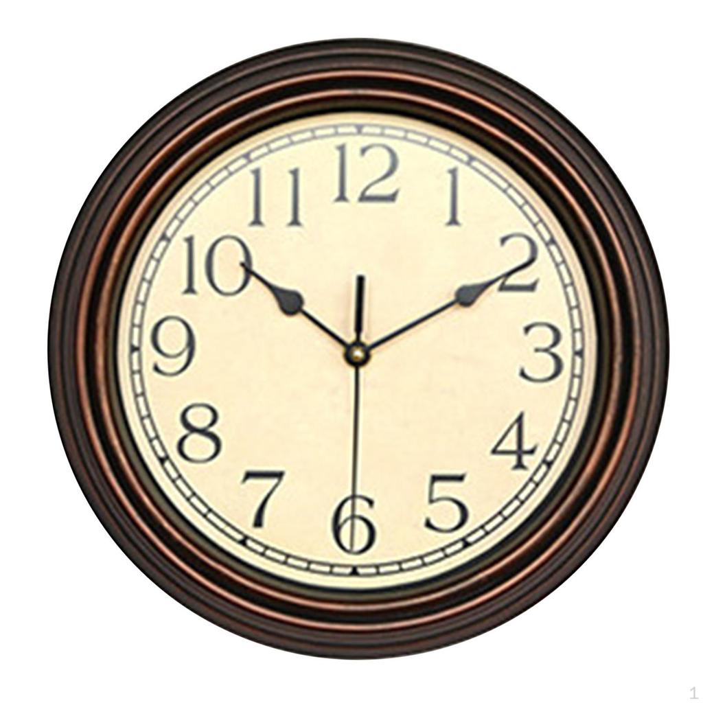 30cm Hanging Clocks Sweep Second Movement Round Wall Clock for Bathroom Decors Living Room