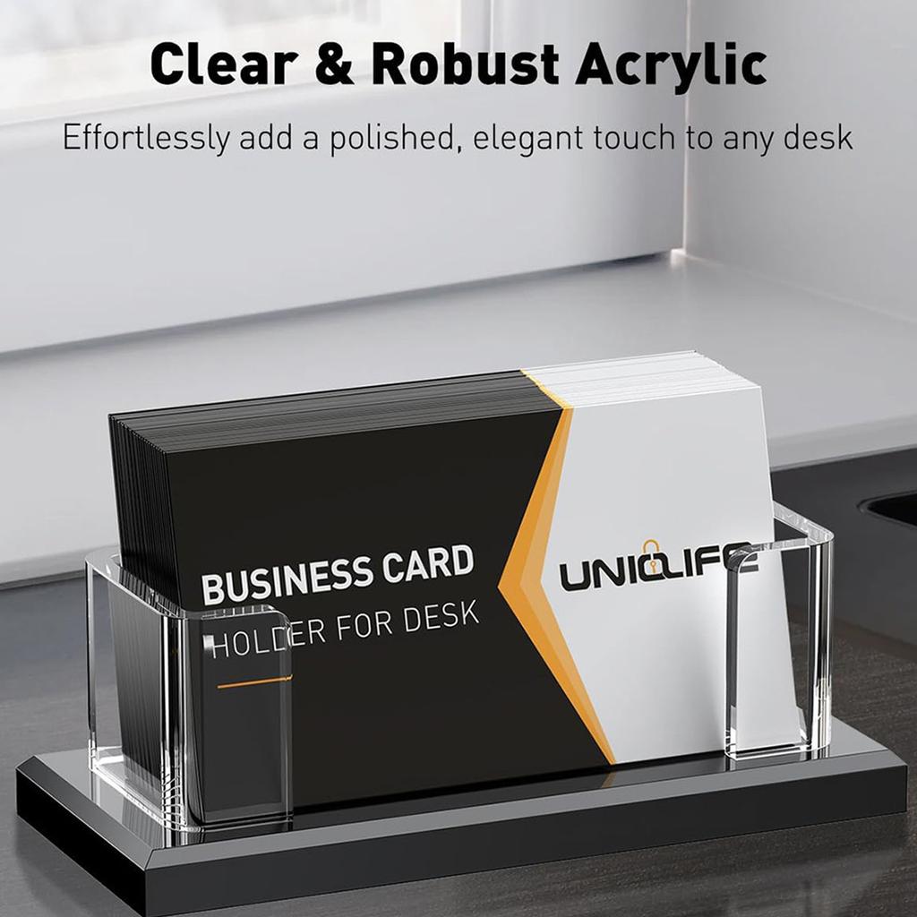 Acrylic Business Card Holder High Capacity Organizer Name Card Storage Stand For Office Meetings And Professional Use