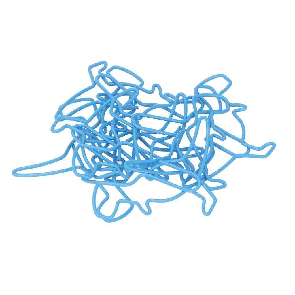 100Pcs Funny Paper Clips Cute Dinosaur Shape Electroplating Process Blue Paper Clips for Offices Home School
