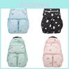 Cute Cartoon Teddy Bear Flower Pattern Nylon School Backpack With Breathable Cushion Straps For Middle School Girls
