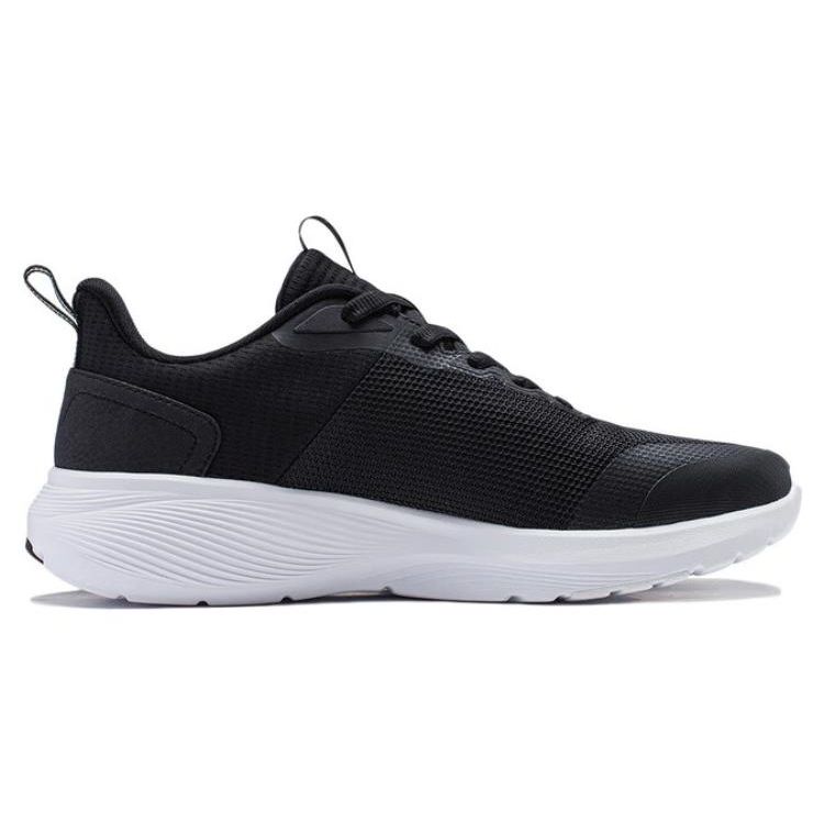 Li-Ning Lightweight Reflective Shock Absorbing Non-Slip Durable Low-Top Running Shoes Men sneaker Black White ARST063-3