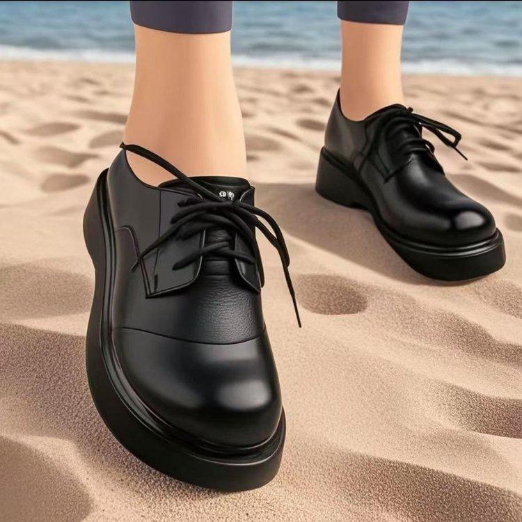 Women's autumn women's shoes small leather shoes platform sole fashion versatile soft sole single shoes women's casual shoes