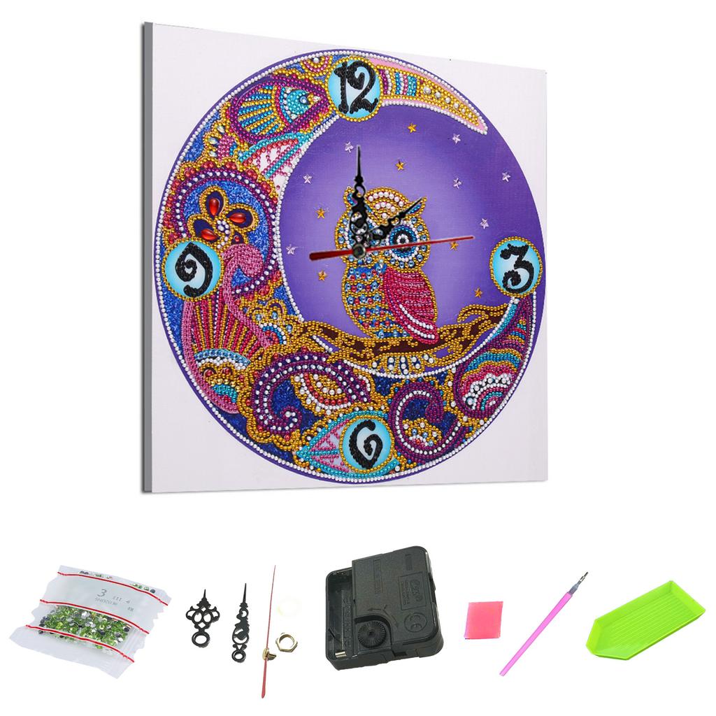5D Clock Wall Set DIY Painting Room Decor Mandala Patterns Fashionable Clock Design for Home Decoration
