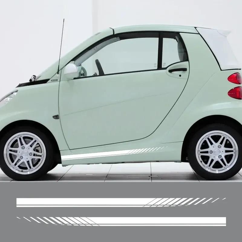 2PCS Car Door Side Skirt Stripe Sticker For Smart 451 453 Fortwo Forfour Auto Waist Line Vinyl Film Decal Decoration Accessories