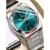 Moderne wasserdichte leuchtende Edelstahl-Herrenuhr mit Datums- und Wochentagsanzeige, lässige Quarz-Armbanduhr + Geschenkbox
