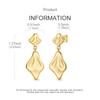 Original 925 Sterling Silver Golden Irregular Rhombus Pendant Stud Earrings For Women OL Style Jewelry Gift