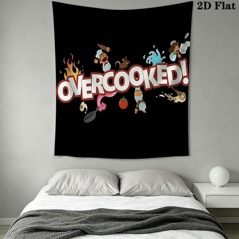 Overcooked Wall Hanging Printed Fabric Blanket Decorative Tapestries for Bedroom Living Room Home Decor