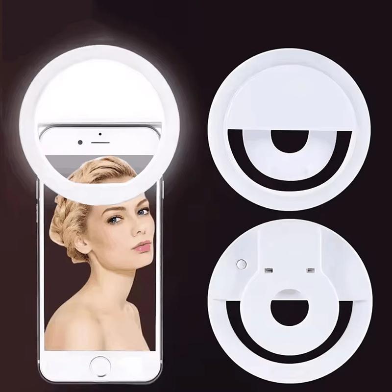 LED Selfie Ringlamp Mobiele Telefoon Lens Lamp Verstelbare Live Helderheid Draagbare Selfie Vul Ringlamp Voor iPhone Xiaomi Huawei
