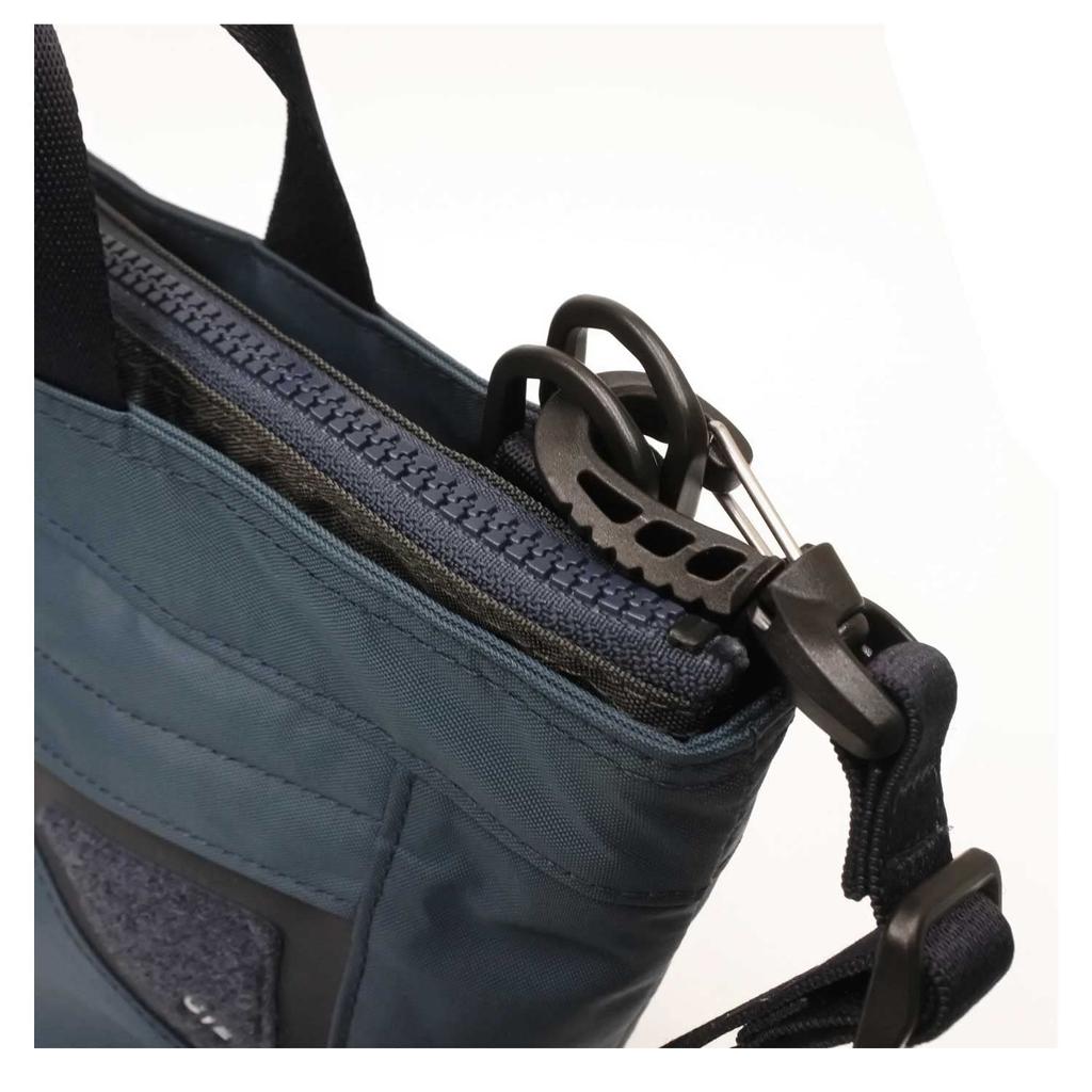 CIE FLOW 2-Way Shoulder Bag in Black. Lightweight and waterproof, made in Japan with LI-TEX original material. Suitable for men and women.
