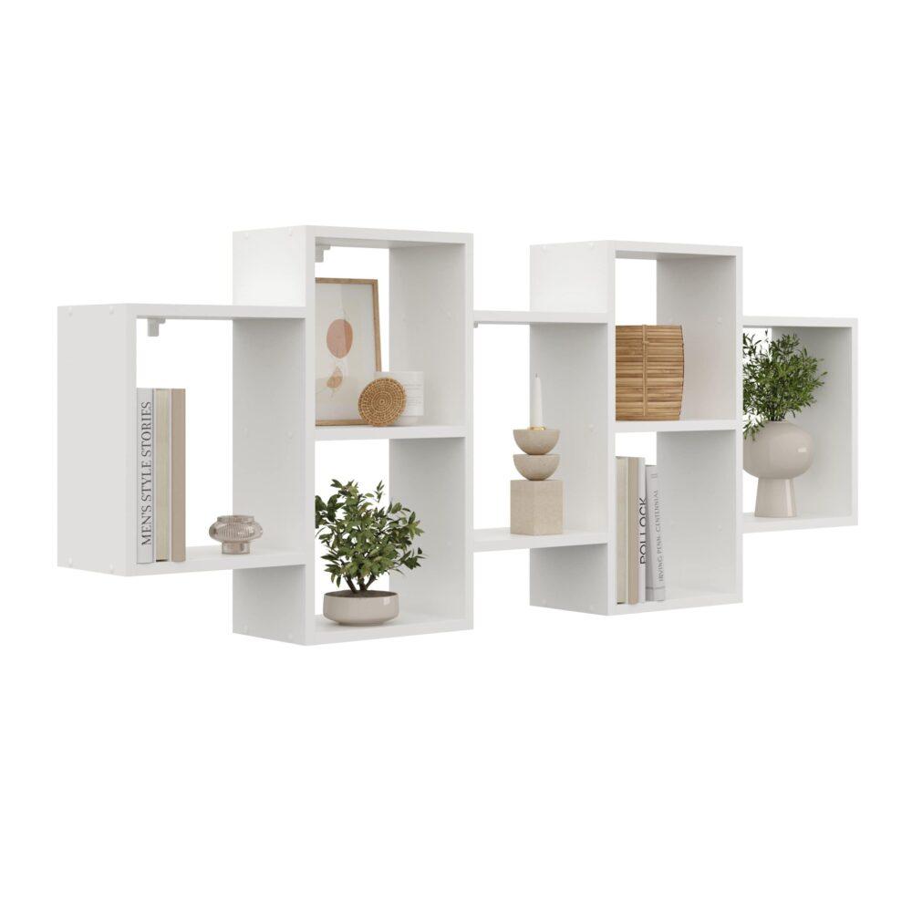 Wall Hanging Shelf, Bookcase - No. 15 white