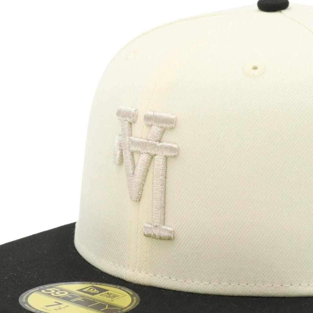 New Era 59FIFTY Los Angeles Dodgers ONSPOTZ LA Size 7 59Fifty Up Side Down Side MLB Los Angeles Dodgers Cap, Exclusive, Chrome/Black, 2, 3/4, Patch,