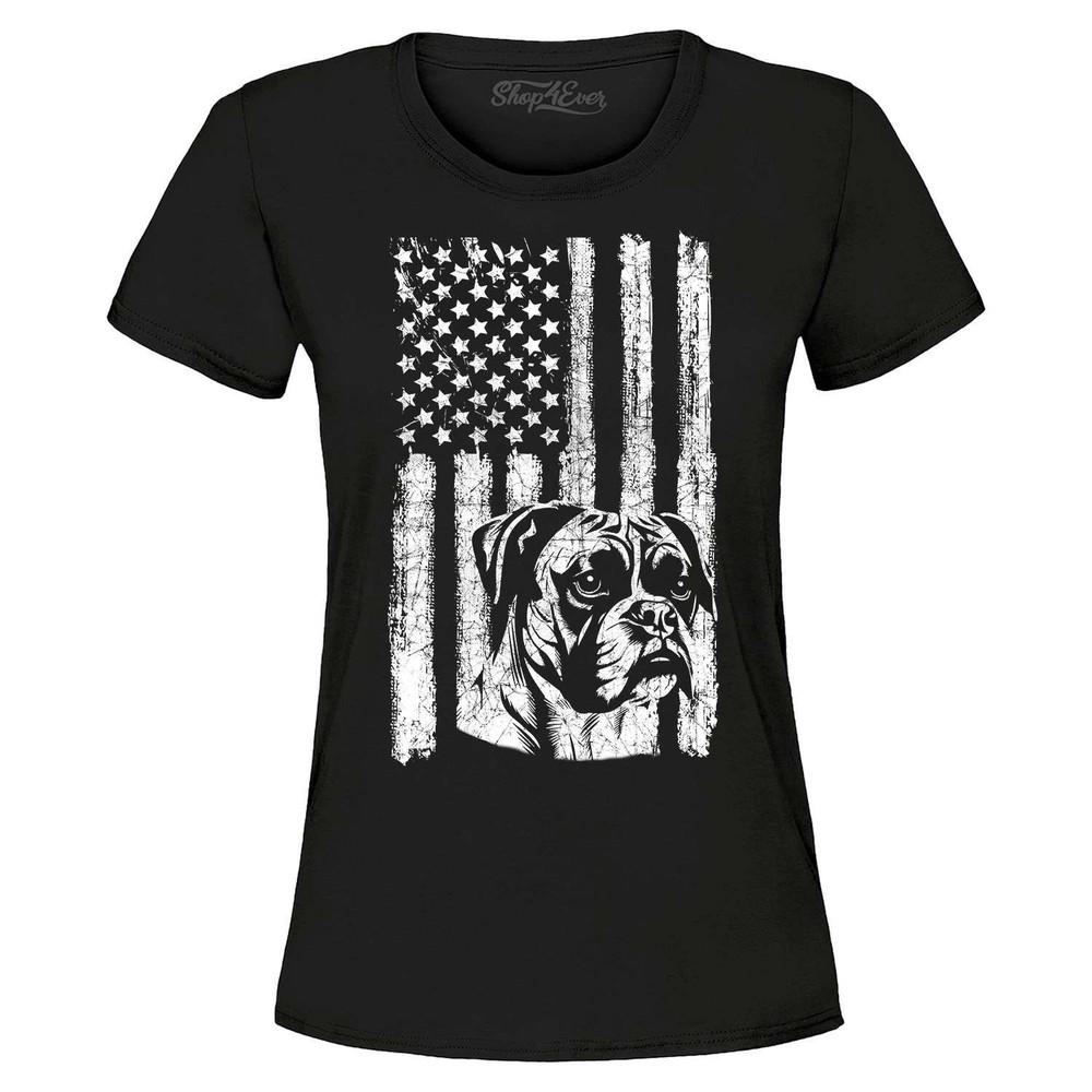 

Boxer American Flag Women s T-Shirt USA Shirt XL