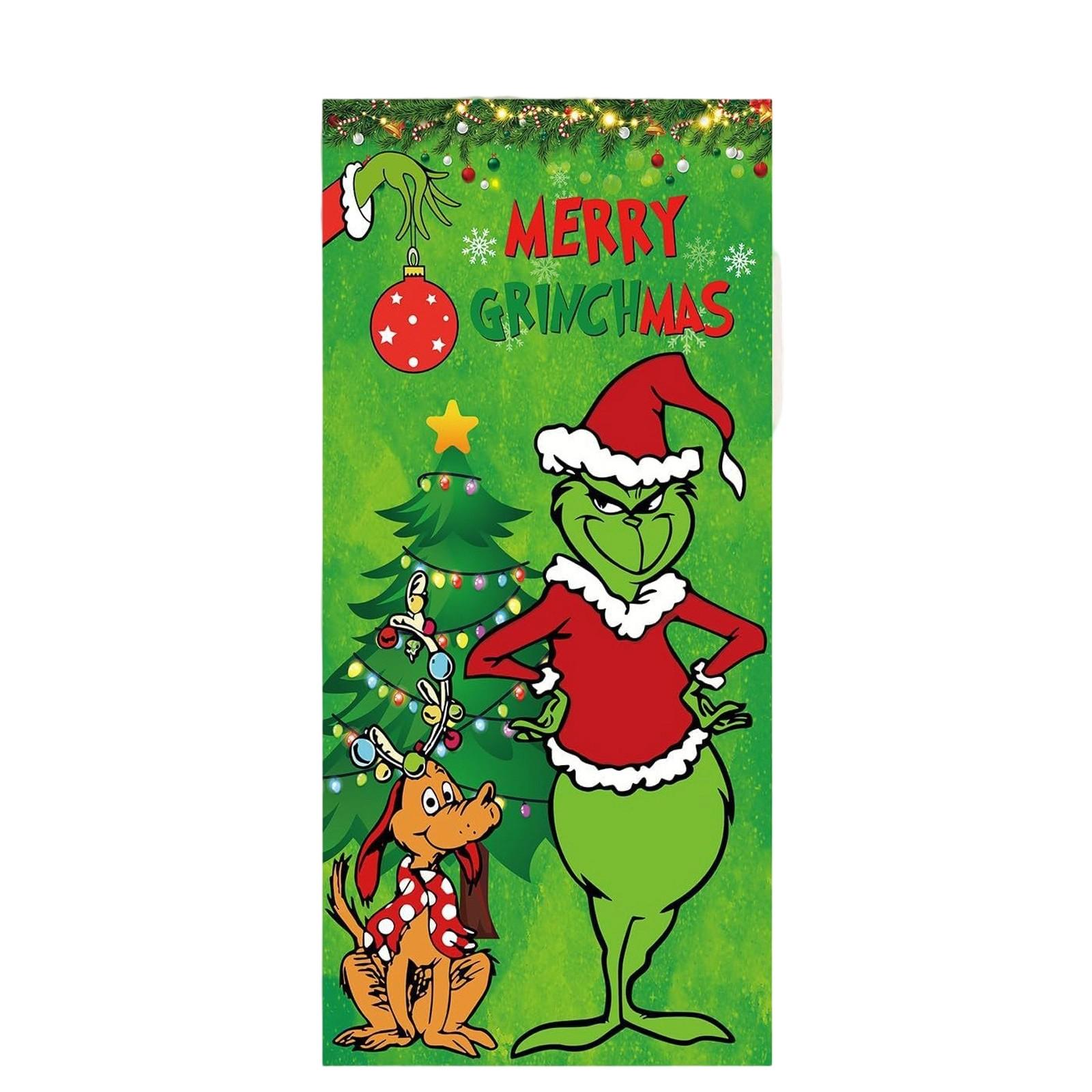 

Рождественская дверная крышка, рождественские украшения двери, декор передней двери, праздничные рождественские вечерние атрибуты 78,7x35,4 дюйма One Size