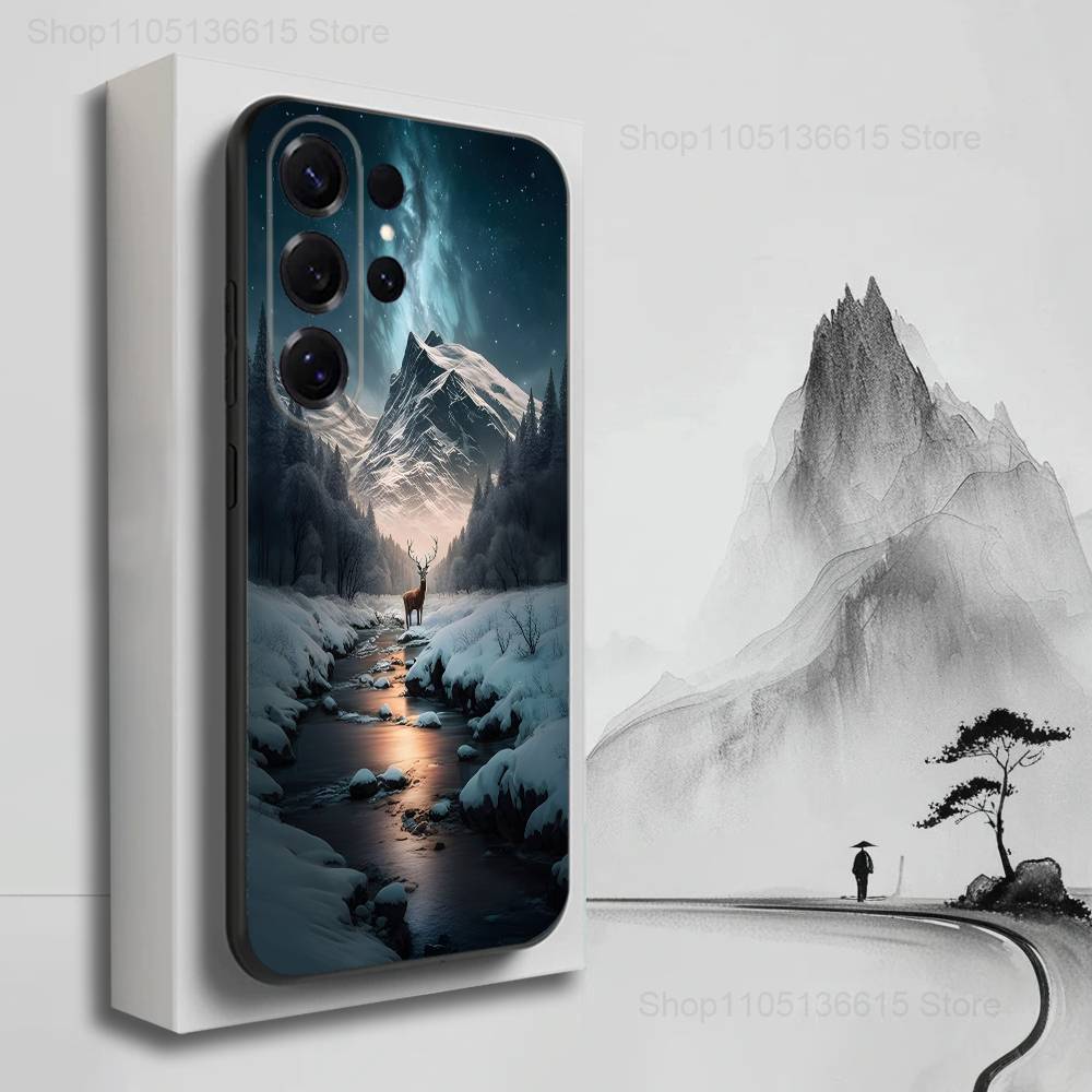 Cute Deer Animals Case For Samsung S10,Plus,S9,S22,S25,Ultra,S24,S21,S20,S23,FE,Lite,Soft Silicone Black