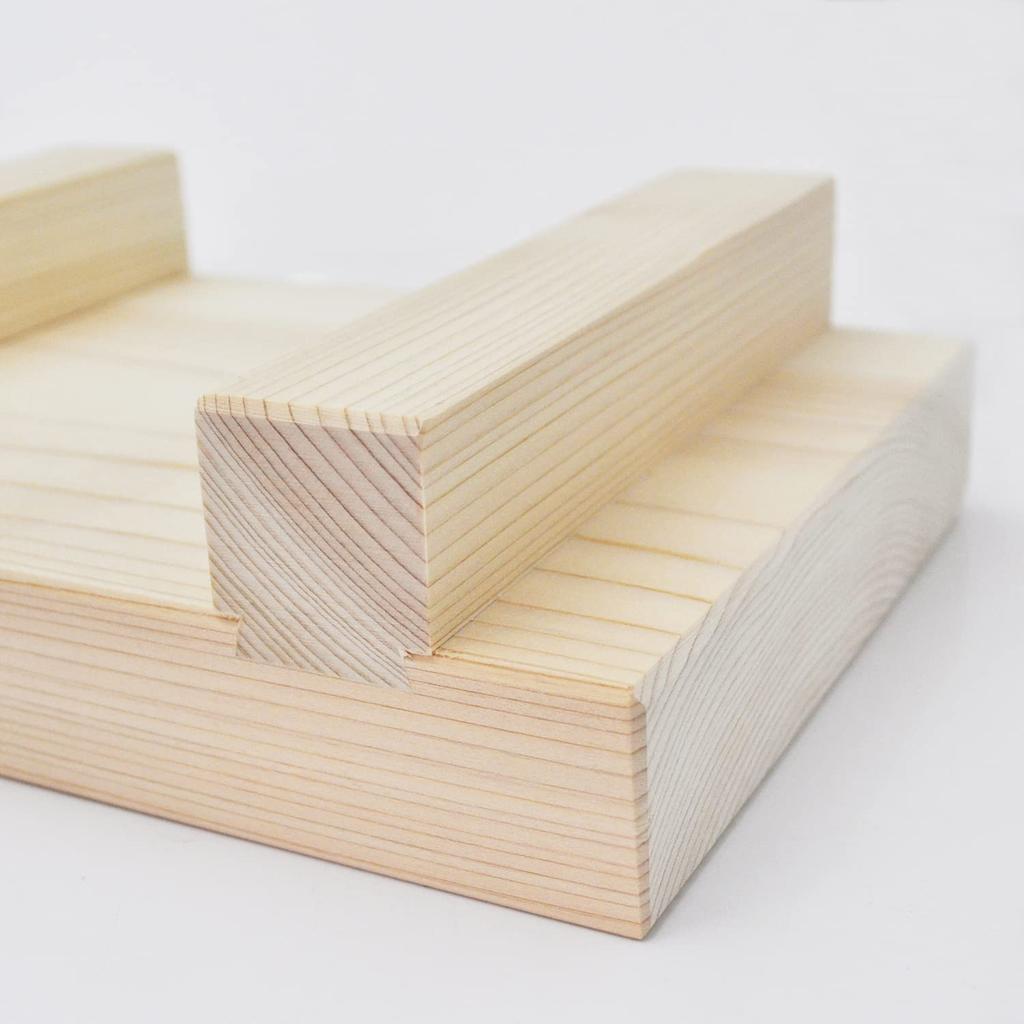 Ichihara Woodworking Sushi Serving Cypress Plank Width 21 x Depth 14 x Height Made in Japan Co., Ltd. "Kifujin" Stand, Wood, Thick, Grain, 5.5 cm,