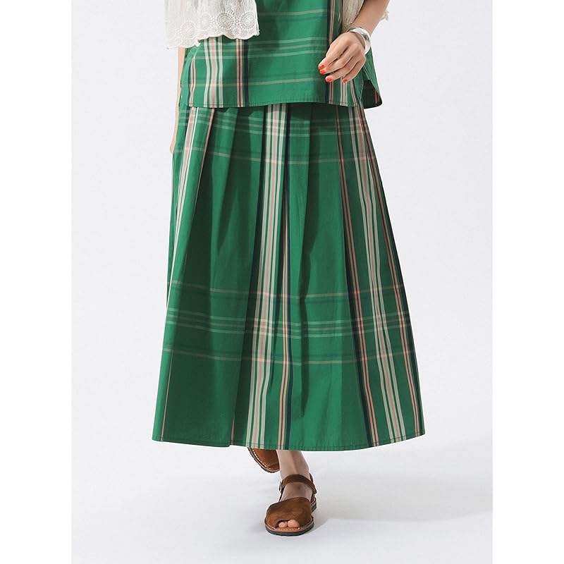 [Beams Boy] skirt boy big tartan ladies GREEN FREE 13270113803