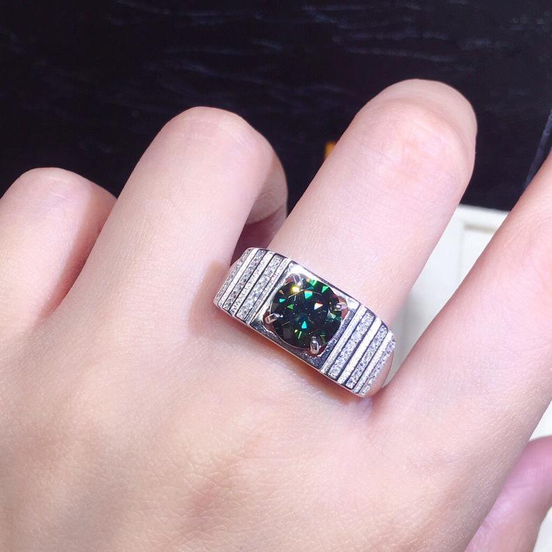 5 Carat Diamond Style Ring Hearts and Arrows PT950 Color Moissanite Open Size Ring for Men and Women 925 Silver Jewelry