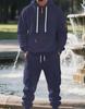 Men's 2025 Autumn/Winter Casual Multi-Pocket Half-Zip Hoodie and Sweatpants Set
