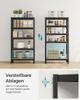 SONGMICS Shelving Unit, 30 X 75 X 150 Cm, 650 Kg Load Capacity (130 Kg Per Shelf), Industrial, Adjustable Storage Shelves, for Living Room, Kitchen