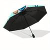 1pc Ocean Creatures Pattern Automatic Opening/Closing Folding Umbrella with 72 Ribs, Plastic Handle, Windproof Portable Sunshade Umbrella y250726112